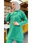 Kapşonlu O Yaka Sade Basic Ikili Eşofman Spor Takımı - 3039 - Benetton Yeşil 2