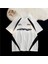 Beyaz Yakalı Siyah Parçalı Pexrozna Unisex T-Shirt 1