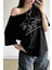 Siyah Swan Lake Salaş Omuz Dekolteli T-Shirt 1