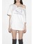 Beyaz Swan Lake Salaş Omuz Dekolteli T-Shirt 2