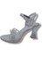 VM411 Kadın Gri Pırıltılı Topuklu Abiye Ayakkabı 3