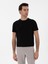 Erkek Siyah Slim Fit Bisiklet Yaka %100 Pamuk Basic T-Shirt 50310013-VR046 1