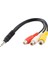 3.5mm Erkek Tak - 3 Rca Dişi Ses Video Av Kablosu 22CM (Yurt Dışından) 2