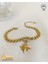 316L Çelik Yıldız Figürlü Gold Zirkon Taşlı Samanyolu Kadın Bileklik - HMÇB-0090 2