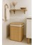 Kapaklı Bambu Çamaşır Sepeti 40X30X50 cm | Doğal Sepet Kirli Çamaşır Kutusu 4