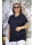 Kapşonu Taş Süslemeli Kol Ağızları Ribanalı Büyük Beden Bluz 4