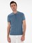 Erkek Indigo Slim Fit Nervürlü Fermuarlı Polo Yaka Triko T-Shirt 50309871-VR028 3