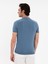 Erkek Indigo Slim Fit Nervürlü Fermuarlı Polo Yaka Triko T-Shirt 50309871-VR028 5
