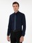 Erkek Lacivert Slim Fit Pamuklu Yarım Italyan Yaka Basic Gömlek 50311490-VR033 3