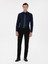 Erkek Lacivert Slim Fit Pamuklu Yarım Italyan Yaka Basic Gömlek 50311490-VR033 4