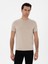 Erkek Vizon Slim Fit Bisiklet Yaka %100 Pamuk Basic T-Shirt 50310013-VR052 1