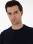 Erkek Lacivert Slim Fit Bisiklet Yaka Pamuk Basic T-Shirt 50310023-VR033 2