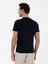 Erkek Lacivert Slim Fit Bisiklet Yaka Pamuk Basic T-Shirt 50310023-VR033 5