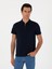 Erkek Lacivert Slim Fit %100 Pamuk Fermuarlı Polo Yaka T-Shirt 50310032-VR033 1
