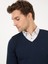 Erkek Lacivert Slim Fit V Yaka Basic Triko Kazak 50231721-VR033 2