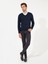 Erkek Lacivert Slim Fit V Yaka Basic Triko Kazak 50231721-VR033 4