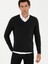 Erkek Antrasit Melanj Slim Fit V Yaka Basic Triko Kazak 50231721-VR081 3