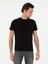 Erkek Siyah Slim Fit Bisiklet Yaka Merserize Basic T-Shirt 50305451-VR046 1