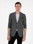 Erkek Antrasit Slim Fit Keten Karışımlı Ceket 50306892-VR006 1