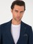 Erkek Lacivert Slim Fit %100 Keten Ceket 50306124-VR033 2