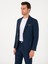 Erkek Lacivert Slim Fit %100 Keten Ceket 50306124-VR033 3