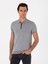 Erkek Gri Slim Fit Fermuarlı Polo Yaka Triko T-Shirt 50300817-VR024 1
