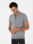 Erkek Gri Slim Fit Fermuarlı Polo Yaka Triko T-Shirt 50300817-VR024 3