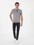 Erkek Gri Slim Fit Fermuarlı Polo Yaka Triko T-Shirt 50300817-VR024 4