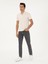 Erkek Ekru Slim Fit Keten Karışımlı Fermuarlı Polo Yaka T-Shirt 50286256-VR019 4