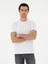 Erkek Beyaz Slim Fit Bisiklet Yaka Merserize Basic T-Shirt 50305451-VR013 3