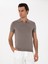 Erkek Bej Slim Fit Apaş Yaka Triko T-Shirt 50313020-VR011 3