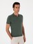 Erkek Koyu Yeşil Slim Fit Apaş Yaka Triko T-Shirt 50313020-VR079 3