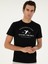Erkek Siyah Slim Fit Bisiklet Yaka Desenli T-Shirt 50301469-VR046 3