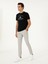 Erkek Siyah Slim Fit Bisiklet Yaka Desenli T-Shirt 50301469-VR046 4