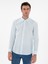 Erkek Turkuaz Regular Fit Çizgili Alttan Biritli Yakalı Gömlek 50300604-VR093 3