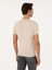 Erkek Bej Slim Fit Keten Karışımlı Bisiklet Yaka Triko T-Shirt 50285518-VR011 5