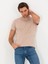 Erkek Bej Bisiklet Yaka Slim Fit T-Shirt 50266621-VR011 3