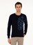 Erkek Lacivert Slim Fit Bisiklet Yaka Yün Triko Kazak 50291586-VR033 1