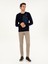 Erkek Lacivert Slim Fit Bisiklet Yaka Yün Triko Kazak 50291586-VR033 4