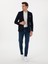 Erkek Koyu Lacivert Slim Fit Dokulu Yün Karışımlı Ceket 50300052-VR100 4