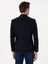 Erkek Koyu Lacivert Slim Fit Dokulu Yün Karışımlı Ceket 50300052-VR100 5