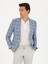 Erkek Mavi Slim Fit Keten Karışımlı Ceket 50264757-VR036 1