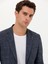 Erkek Lacivert Slim Fit Keten Karışımlı Ceket 50270503-VR033 3