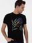 Erkek Siyah Slim Fit Bisiklet Yaka Desenli T-Shirt 50301497-VR046 3