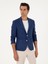 Erkek Mavi Slim Fit Keten Karışımlı Ceket 50264777-VR028 1