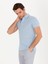 Erkek Buz Mavisi Polo Yaka Slim Fit Basic Merserize T-Shirt 50267665-VR095 3