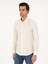 Erkek Bej Slim Fit Çizgili Keten Karışımlı Gömlek 50291332-VR011 1