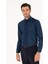 Erkek Lacivert Slim Fit Pamuk Klasik Gömlek 50287784-VR033 1