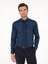 Erkek Lacivert Slim Fit Pamuk Klasik Gömlek 50287784-VR033 3