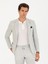 Erkek Açık Gri Slim Fit %100 Keten Ceket 50268891-VR001 3